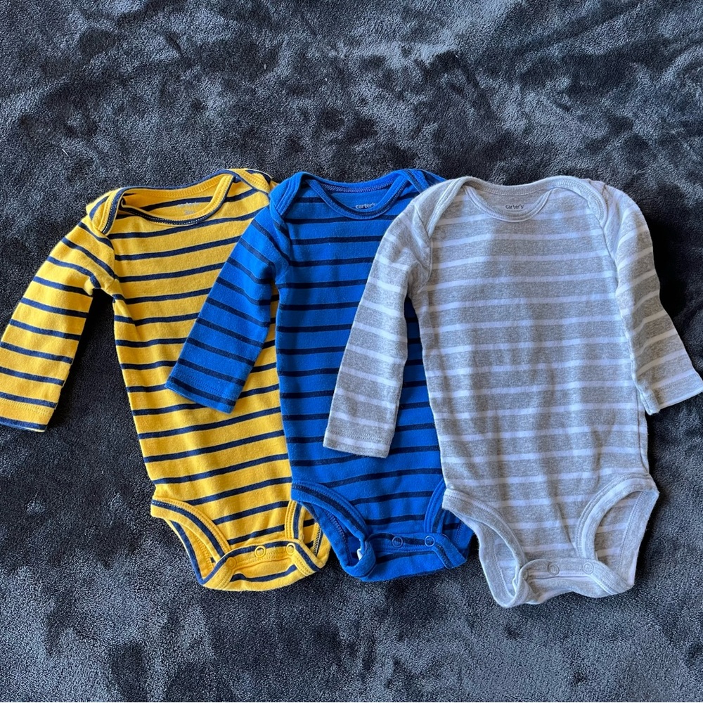 Carter’s Stripped 3m Long Sleeve Onesies